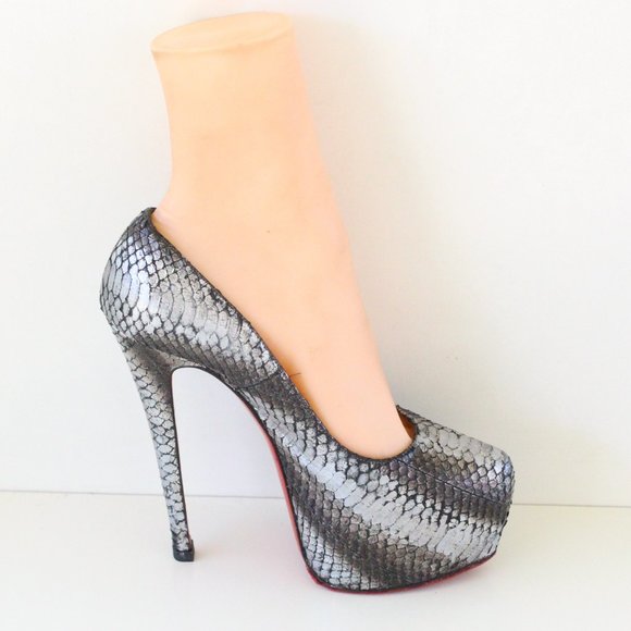 Christian Louboutin Silver Daffodile Python Platfo - Picture 4 of 10